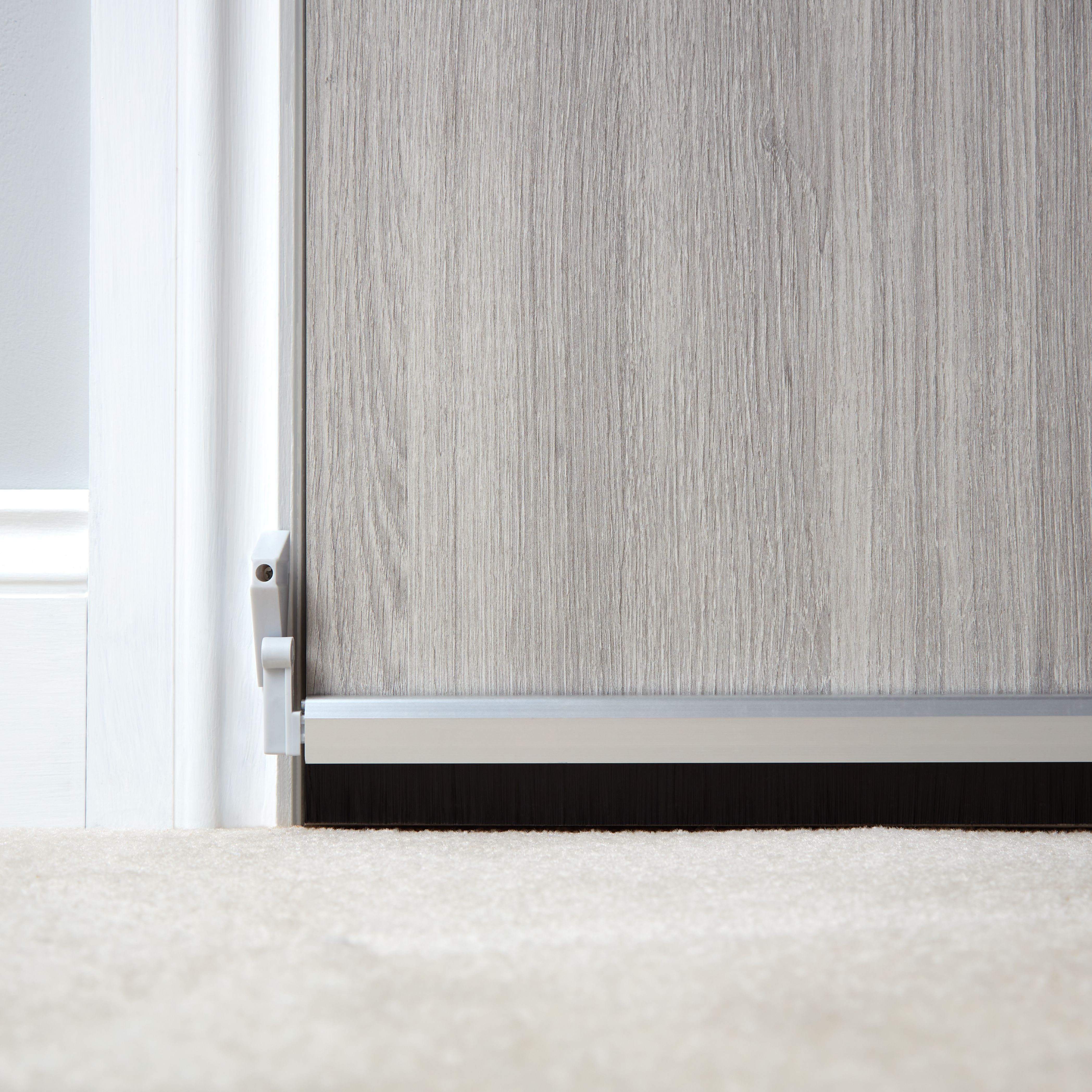 Diall Grey Aluminium Draught excluder, (L)1m