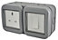 Diall Grey Double 13A Switched Socket & 2 way single switch