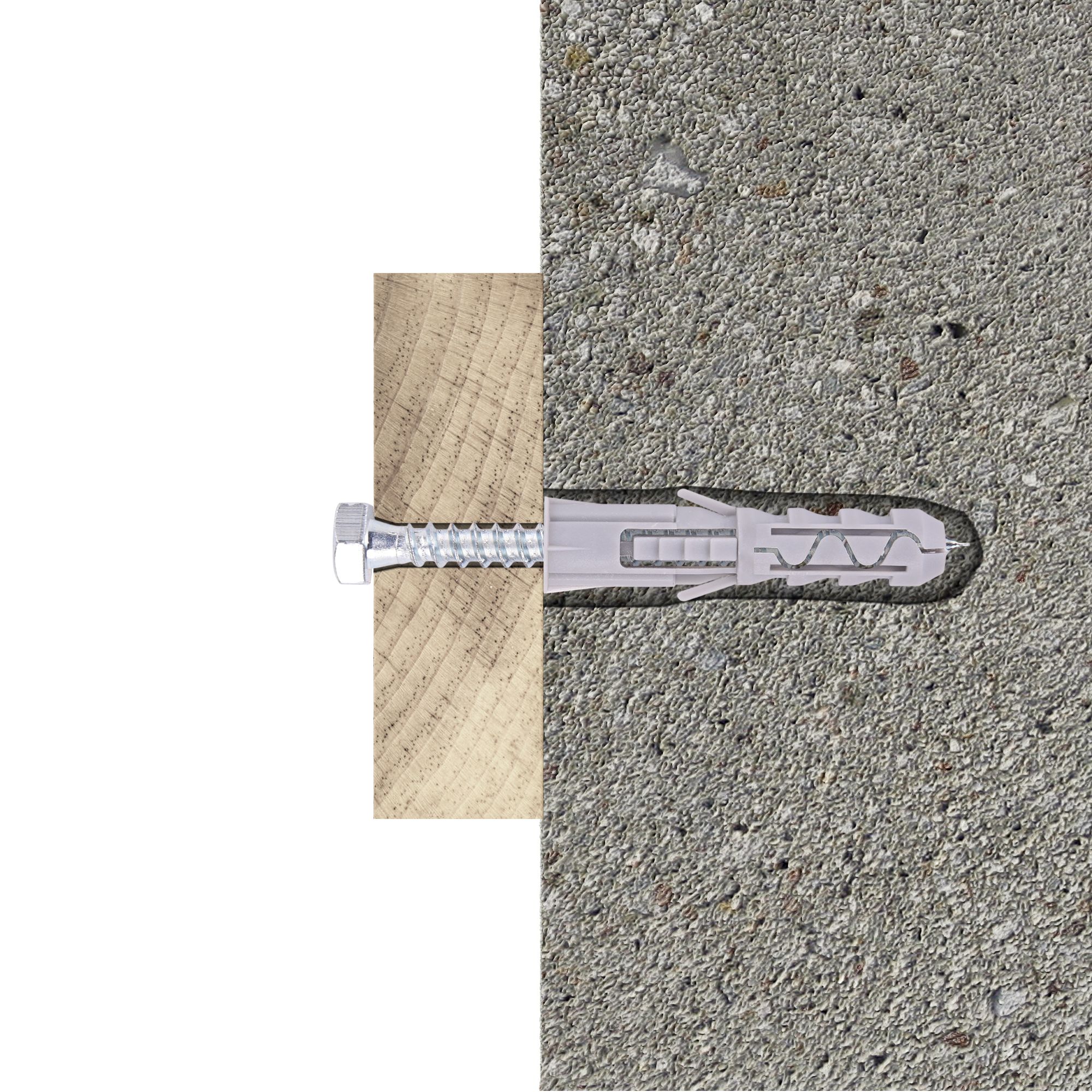 Diall Grey Multi-purpose screw & wall plug (Dia)12mm (L)60mm, Pack of 5