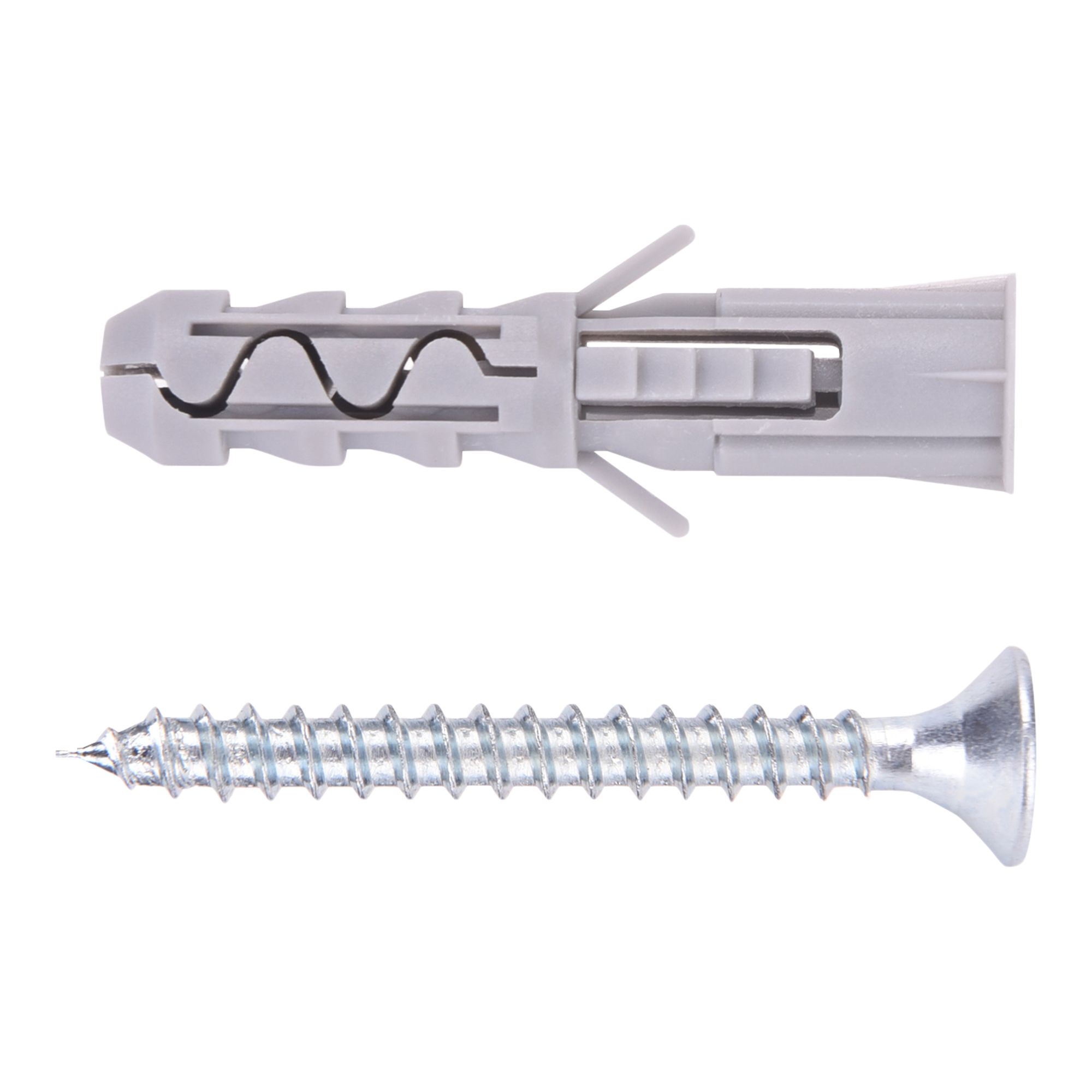 Diall Grey Multi-purpose screw & wall plug (Dia)8mm (L)40mm, Pack of 10