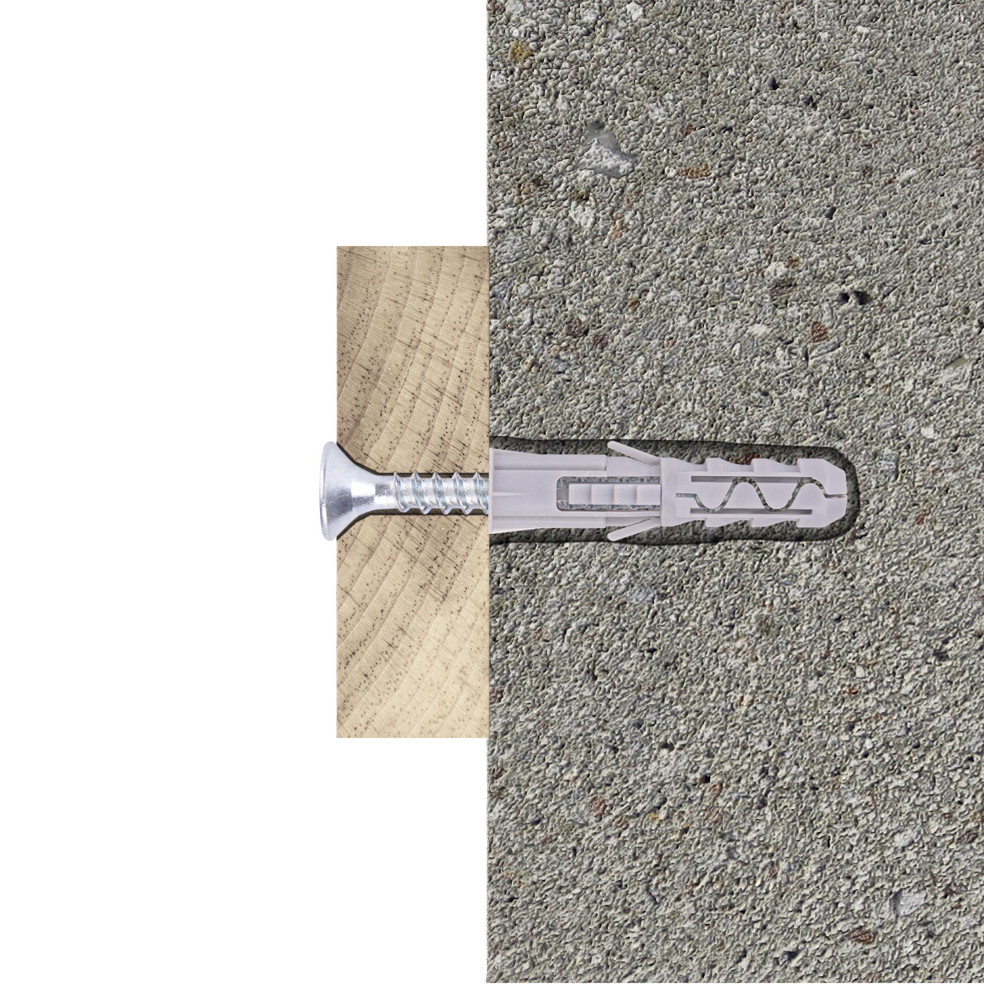 Diall Grey Multi-purpose screw & wall plug (Dia)8mm (L)40mm, Pack of 10