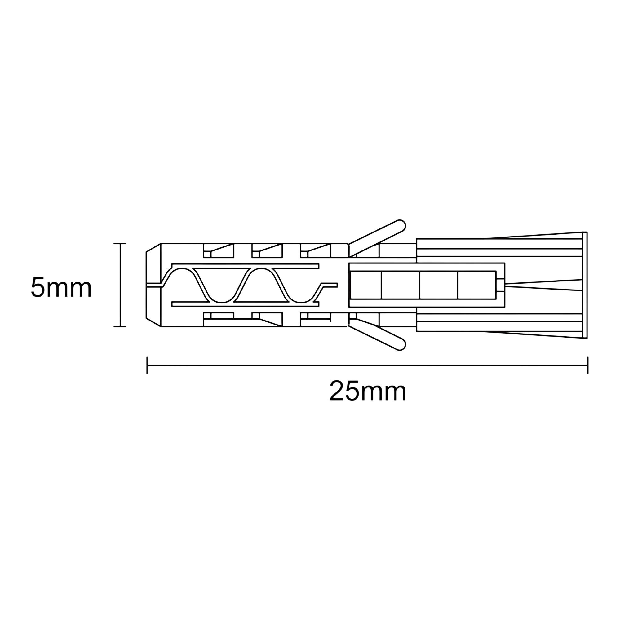 Diall Grey Nylon Wall plug (Dia)5mm (L)25mm, Pack of 100