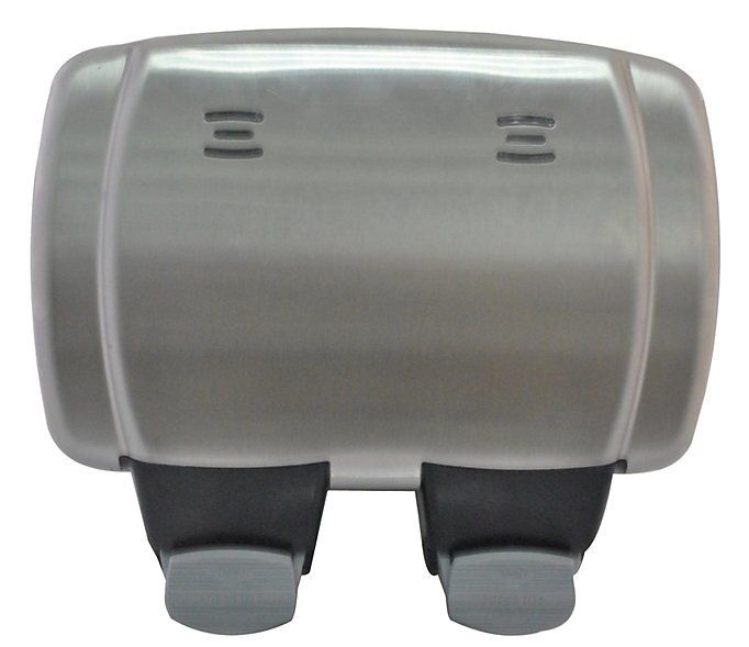 Diall Grey stainless steel effect Double 13A Switched Socket