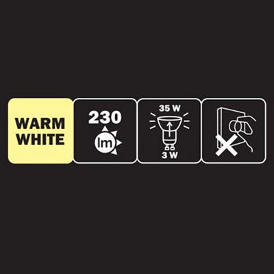 Diall GU10 2.7W 230lm Reflector LED Light bulb, Pack of 3