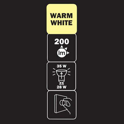 Diall GU10 28W Halogen Dimmable Light bulb, Pack of 8