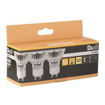 Diall GU10 28W Reflector Halogen Dimmable Light bulb, Pack of 3