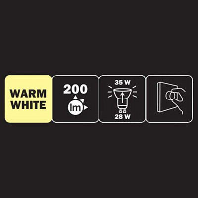 Diall GU10 28W Reflector Halogen Dimmable Light bulb, Pack of 3