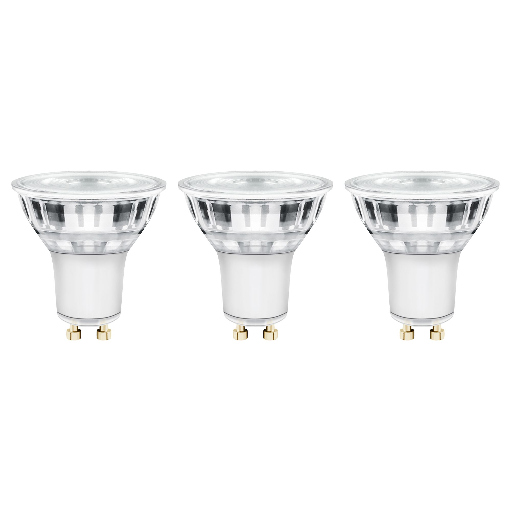 Diall GU10 3.6W 345lm 100° Clear Reflector spot Warm white LED Light bulb, Pack of 3