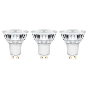 Diall GU10 3.6W 345lm Clear Reflector spot Neutral white LED Light bulb, Pack of 3