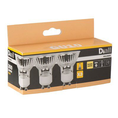 Diall GU10 40W Reflector Halogen Dimmable Light bulb, Pack of 3