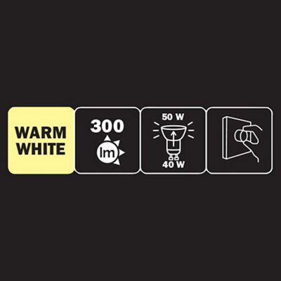 Diall GU10 40W Reflector Halogen Dimmable Light bulb, Pack of 3