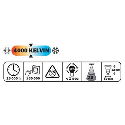 Diall GU10 5.3W 345lm Reflector LED Light bulb