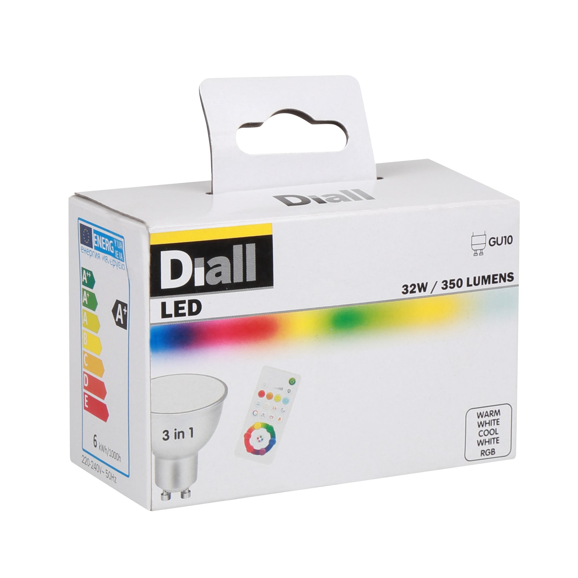 Diall Gu10 Led Cool White Rgb And Warm White Reflector Dimmable Smart