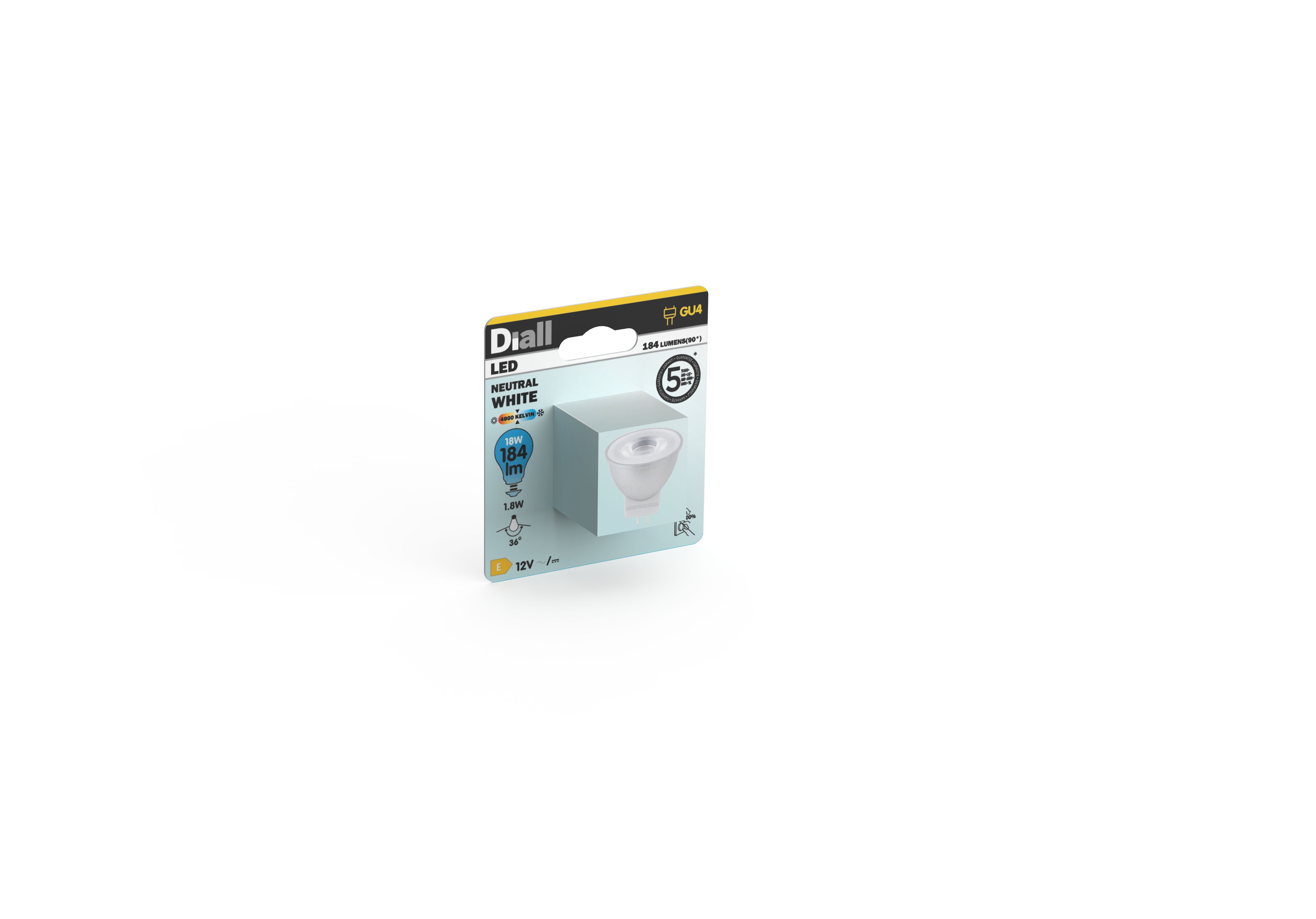 Diall GU4 1.8W Neutral white LED Utility Light bulb