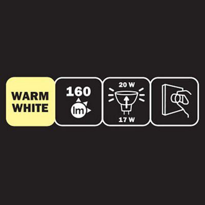Diall GU4 17W Reflector Halogen Dimmable Light bulb, Pack of 3