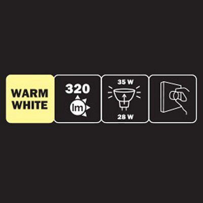 Diall GU5.3 28W Reflector Halogen Dimmable Light bulb, Pack of 3