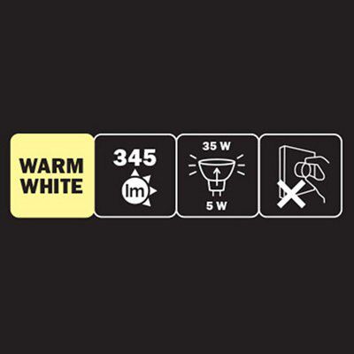 Diall GU5.3 5W 345lm Reflector LED Light bulb, Pack of 3
