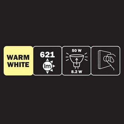 Diall GU5.3 8W 621lm Reflector LED Dimmable Light bulb, Pack of 3