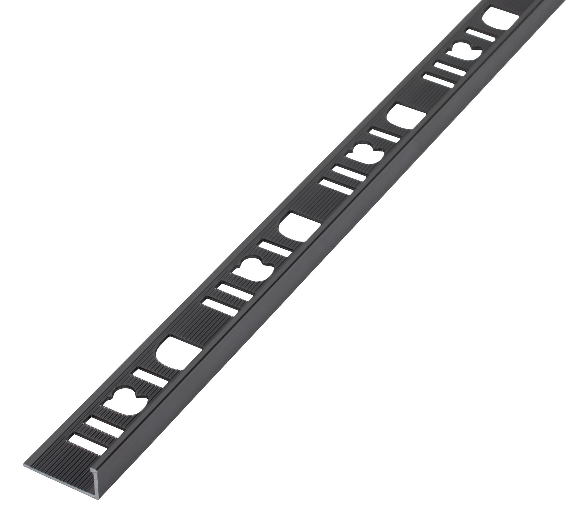 Diall Gun metal 8mm T-shaped Aluminium Tile trim