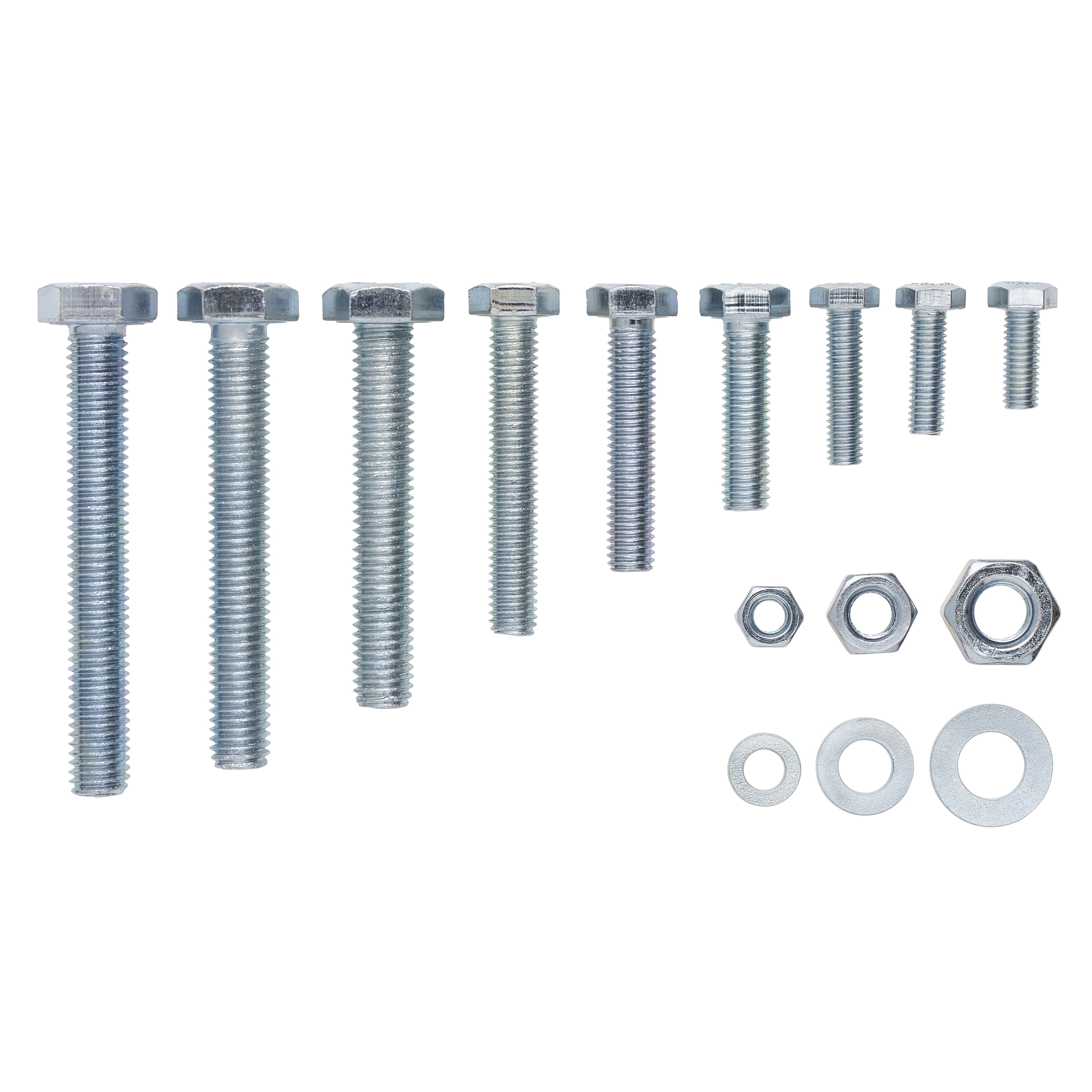 Diall Hex Carbon steel (grade 4.8) Bolt, nut & washer, Pack of 500