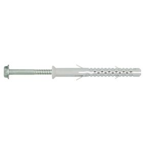 Diall Hex Grey Nylon & steel Multi-purpose screw & wall plug (Dia)10mm (L)140mm, Pack of 6
