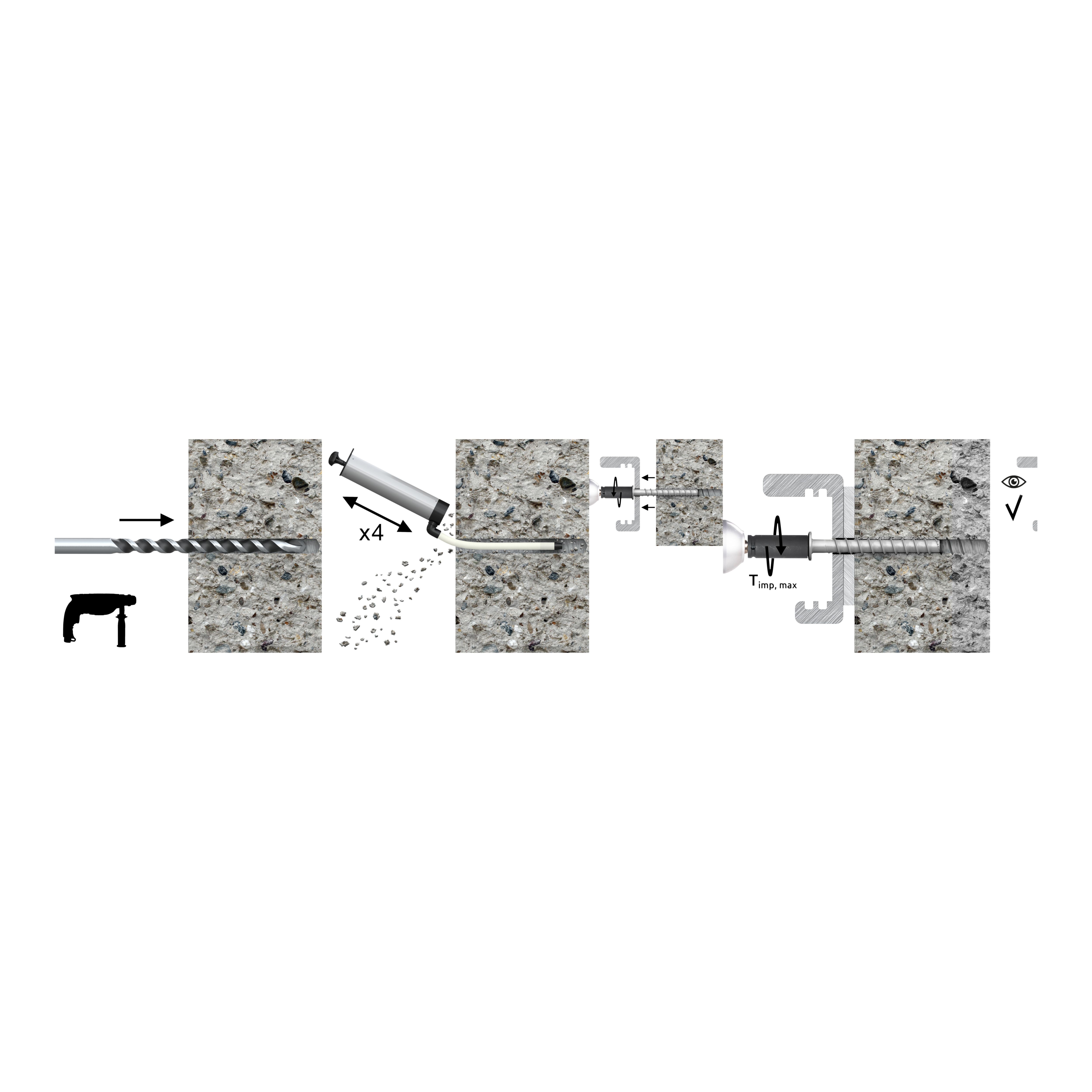 Diall Hex Steel Concrete screw (Dia)10mm (L)85mm, Pack of 10
