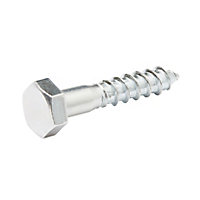 Diall Hex Zinc-plated Carbon steel Coach screw (Dia)6mm (L)30mm of 200
