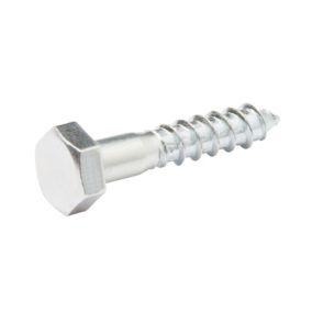 Diall Hex Zinc-plated Carbon steel Coach screw (Dia)6mm (L)30mm of 200