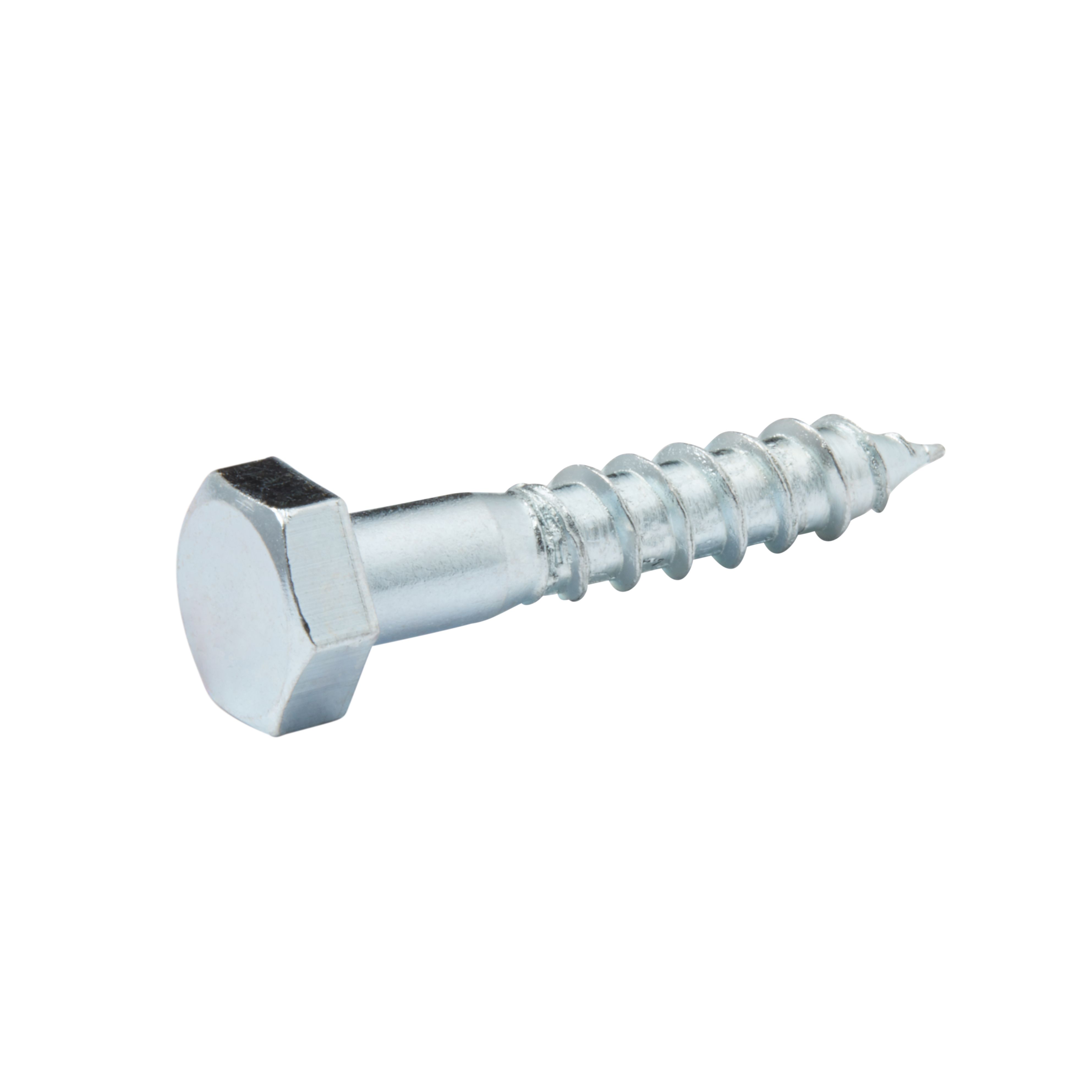 Diall Hex Zinc-plated Carbon steel Coach screw (Dia)6mm (L)30mm, Pack of 10