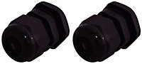 Diall IP66 29mm Black Cable gland, Pack of 2