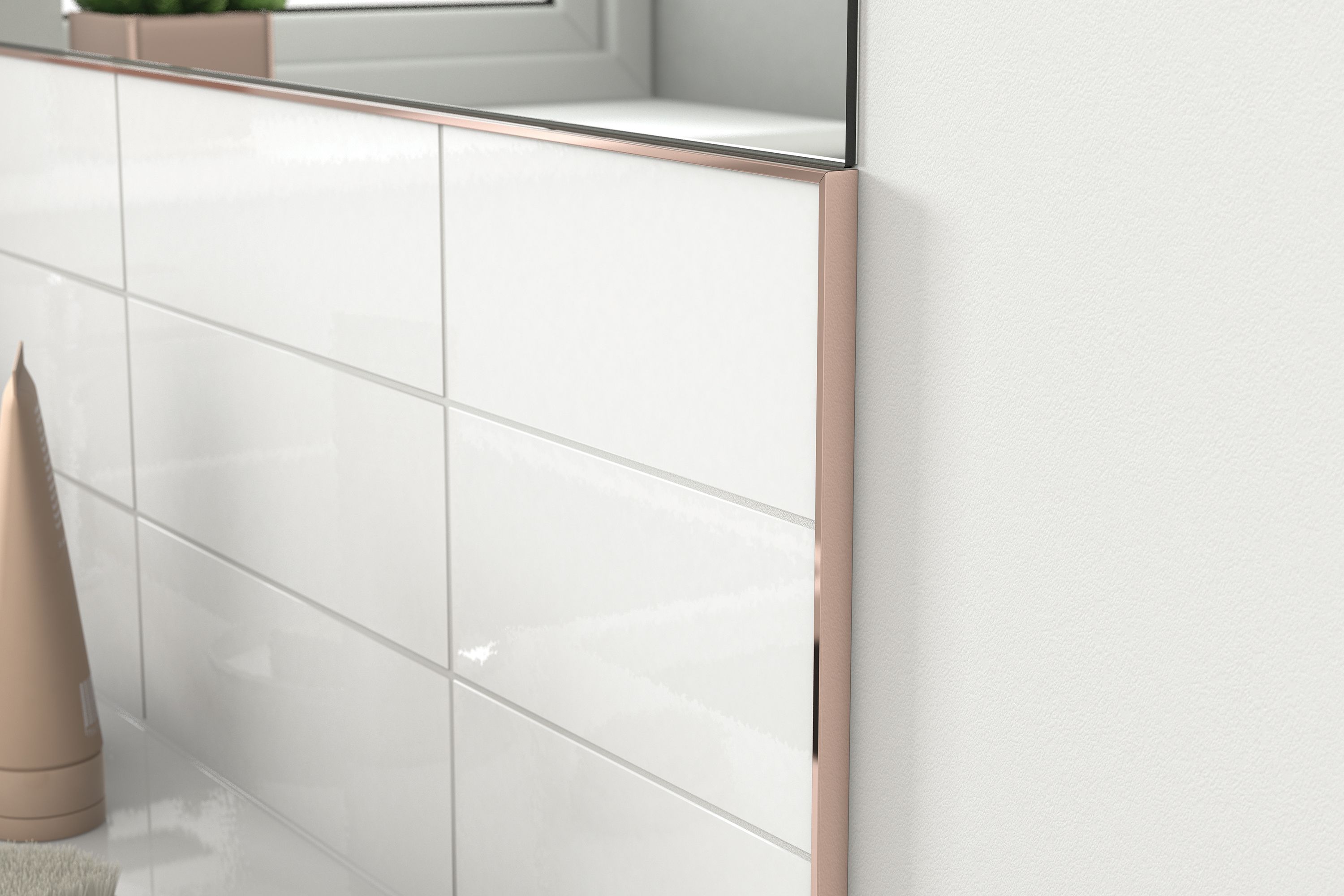 Diall Light brown 8mm Straight Aluminium Tile trim
