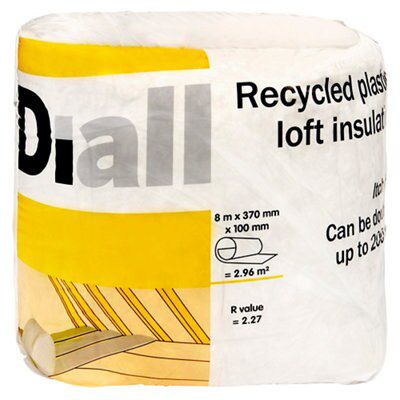 Diall Loft insulation roll, (L)8m (W)0.37m (T)100mm