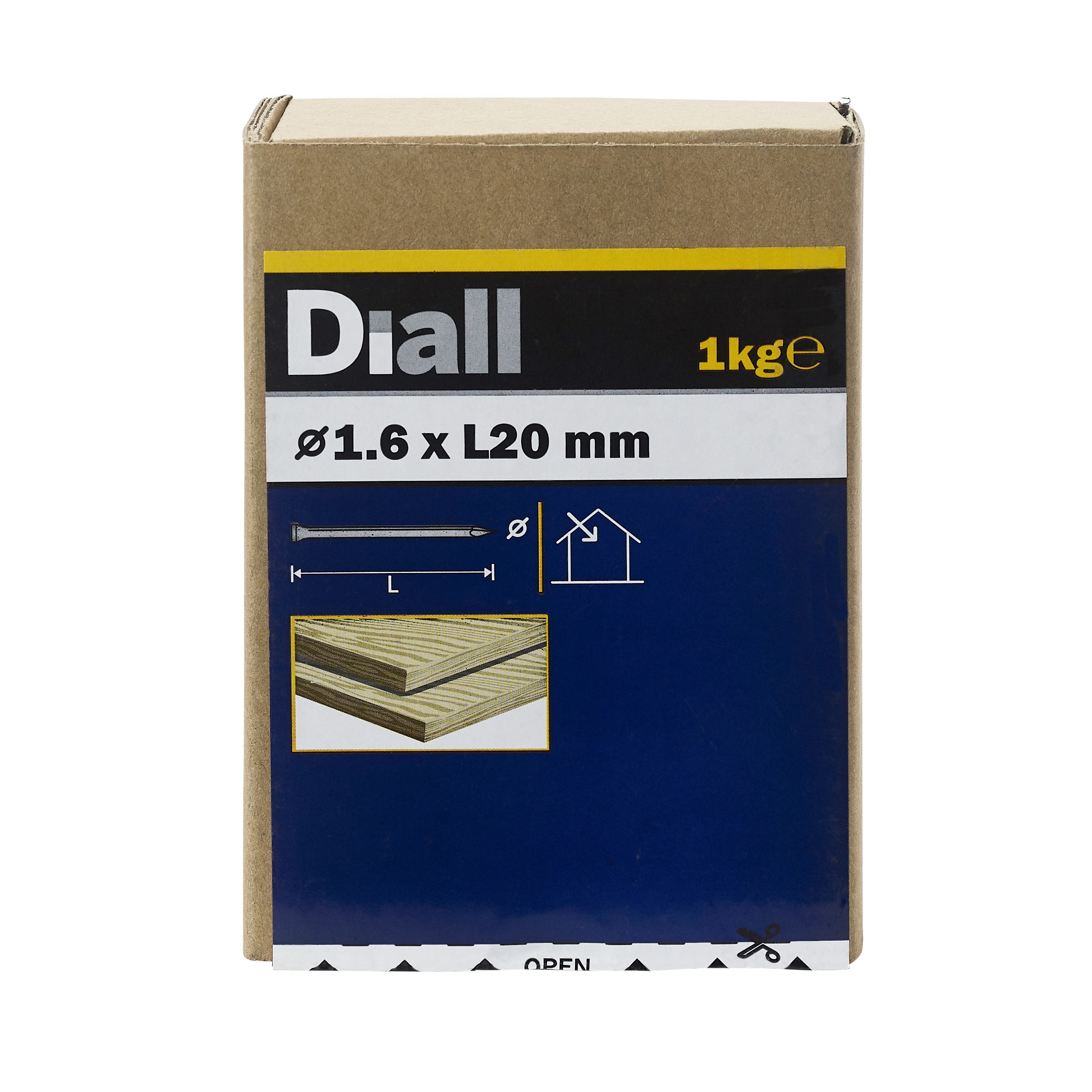 Diall Lost head nail (L)20mm (Dia)1.6mm 1kg