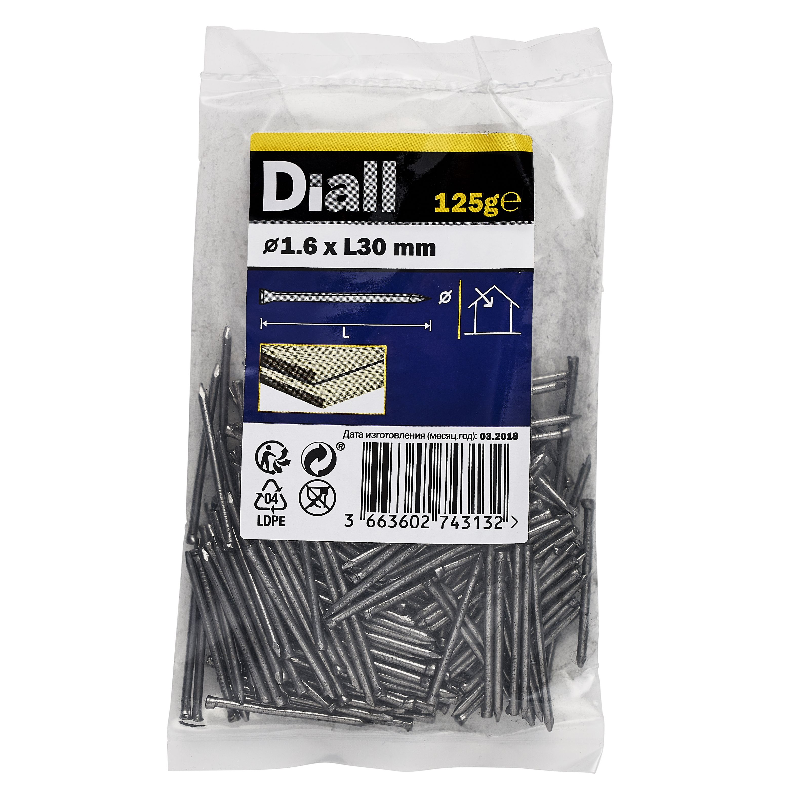 Diall Lost head nail (L)30mm (Dia)1.6mm, Pack DIY at B&Q