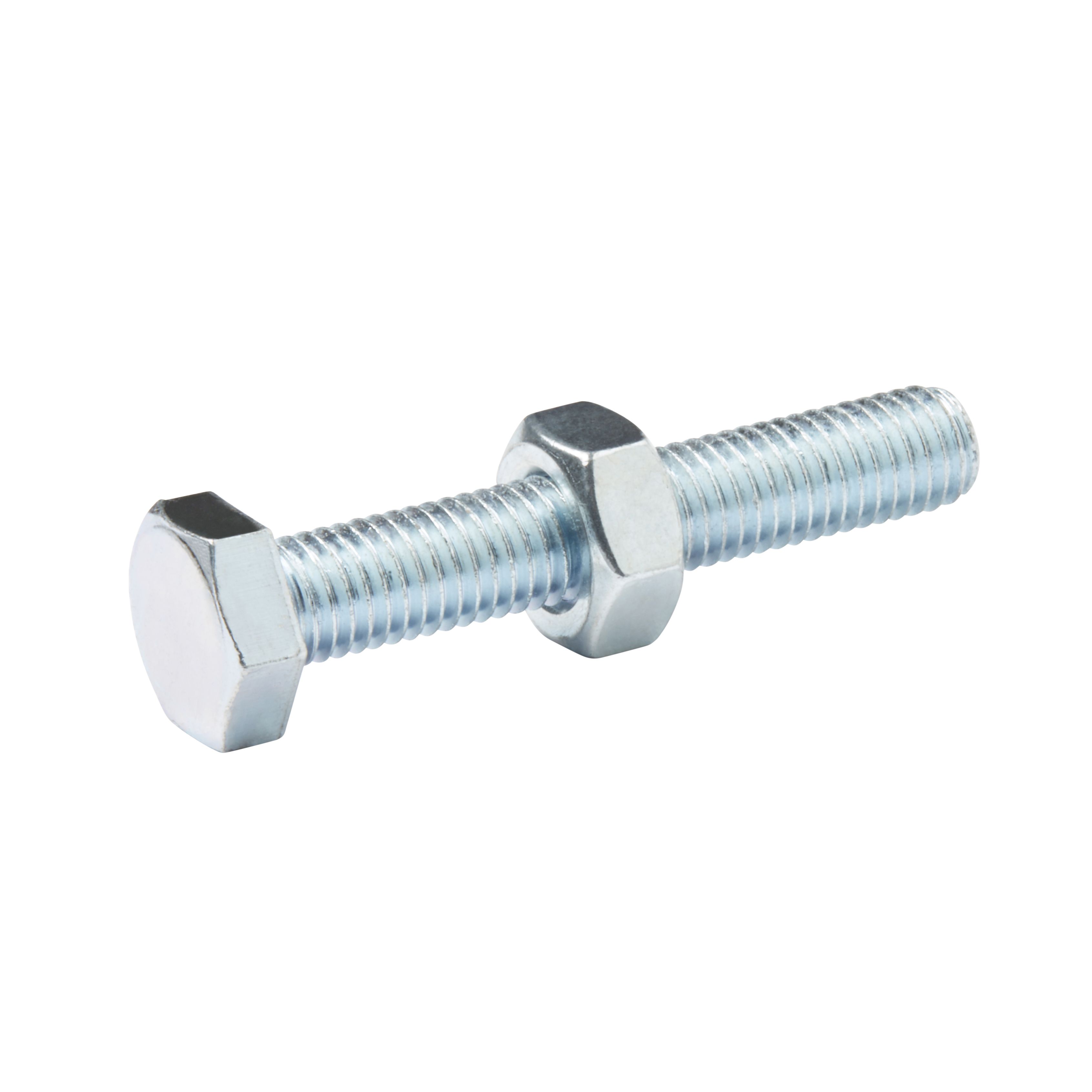 Diall M10 Hex Carbon steel Bolt & nut (L)60mm, Pack of 10 | DIY at B&Q