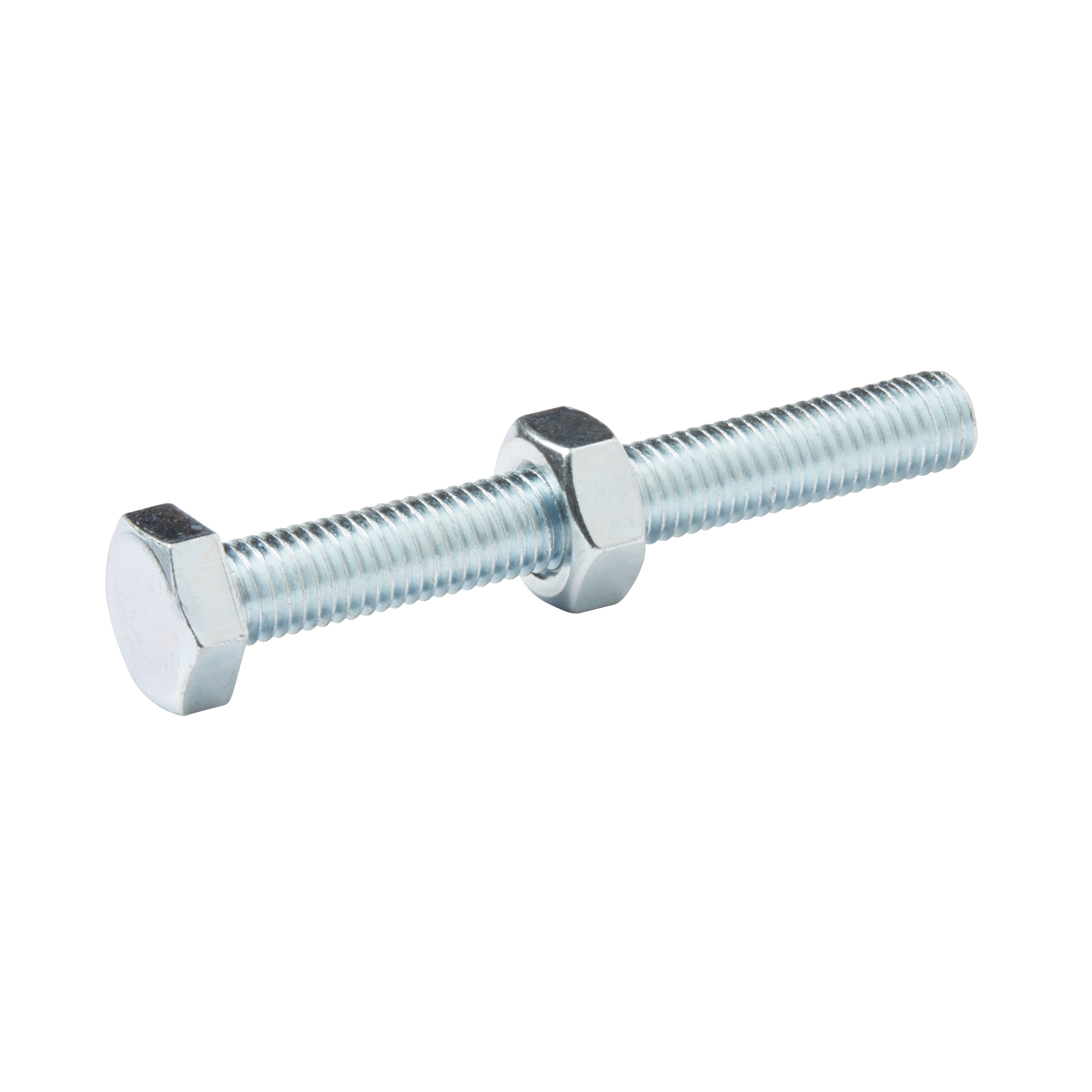 Diall M10 Hex Carbon steel Bolt & nut (L)80mm, Pack of 10 | DIY at B&Q