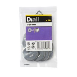 Diall M10 Stainless steel Large Flat Washer, Pack of 10