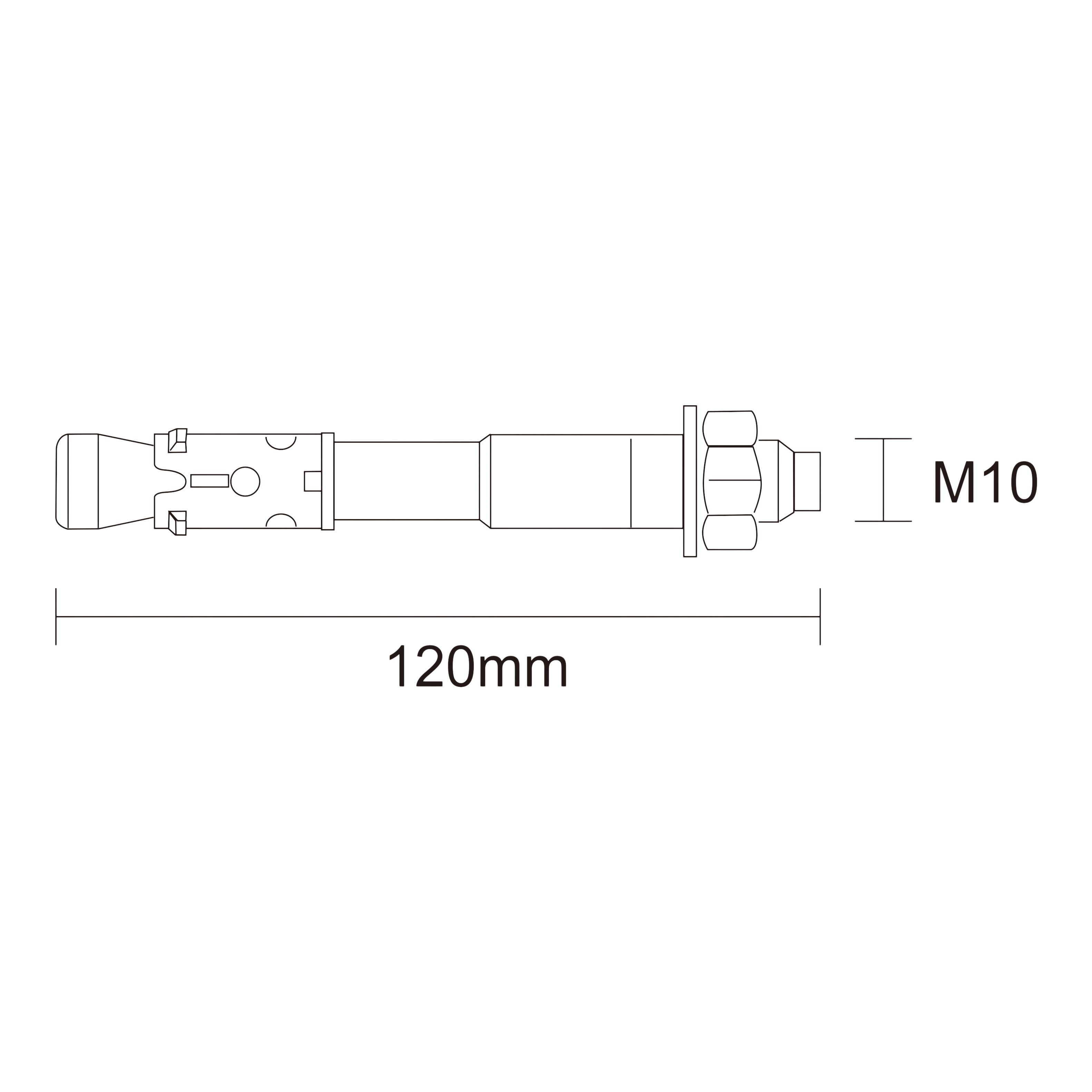 Diall M10 Steel Through bolt, nut & washer (L)120mm, Pack of 4