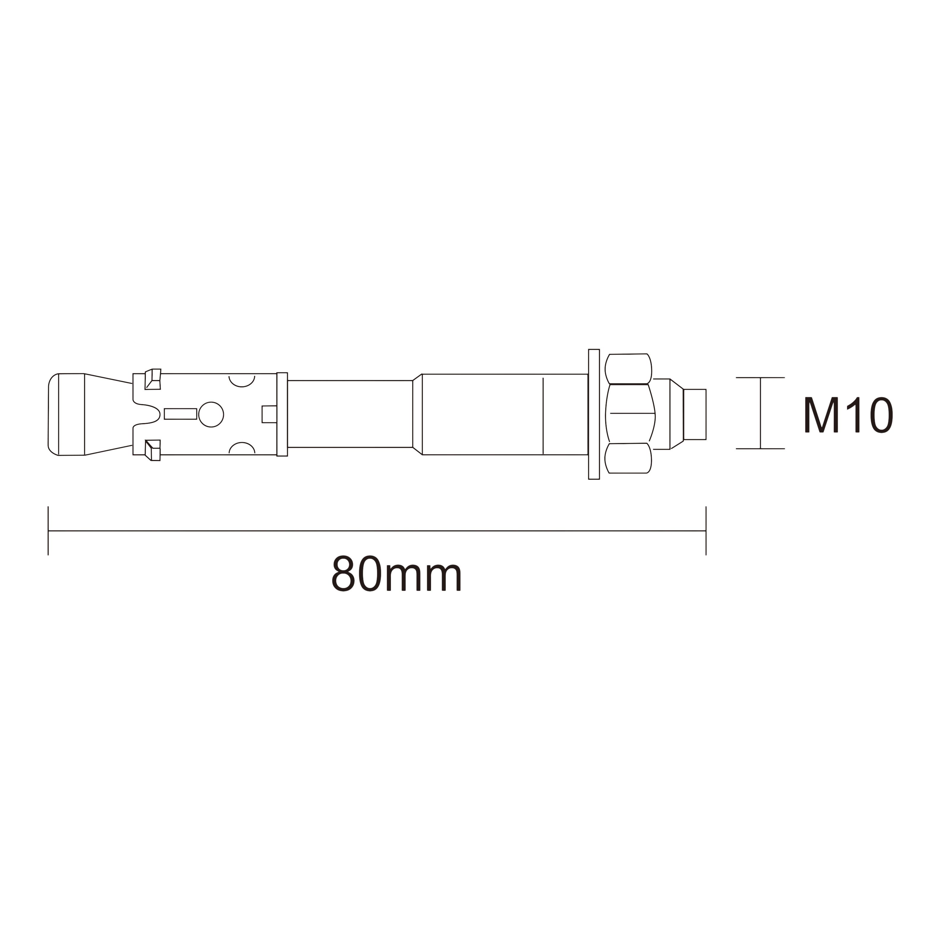 Diall M10 Steel Through bolt, nut & washer (L)80mm, Pack of 4