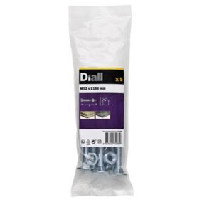 Diall M12 Coach bolt & nut (L)150mm, Pack of 5