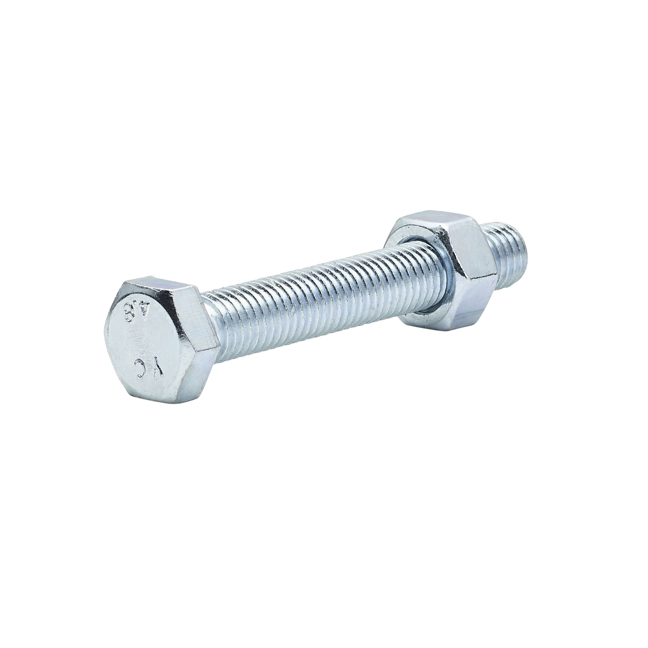 Diall M12 Hex Carbon steel (grade 5.8) Bolt & nut (L)80mm, Pack of 10