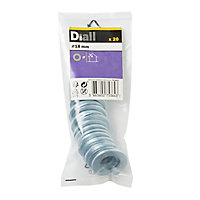 Diall M18 Carbon steel Flat Washer, (Dia)18mm, Pack of 20