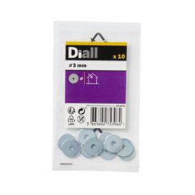 Diall M3 Carbon steel Penny Washer, (Dia)3mm, Pack of 10