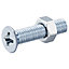 Diall M3 Pozidriv Countersunk Zinc-plated Carbon steel Machine screw & nut (Dia)3mm (L)16mm, Pack of 20