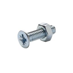 Diall M4 Carbon steel Countersunk Machine screw & nut (L)16mm, Pack of 20