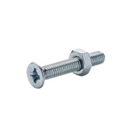 Diall M4 Carbon steel Countersunk Machine screw & nut (L)25mm, Pack of 20