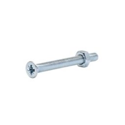 Diall M4 Carbon steel Countersunk Machine screw & nut (L)40mm, Pack of 20