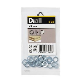 Diall M4 Stainless steel Screw cup Washer, (Dia)4mm, Pack of 25