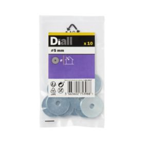 Diall M5 Carbon steel Penny Washer, (Dia)5mm, Pack of 10