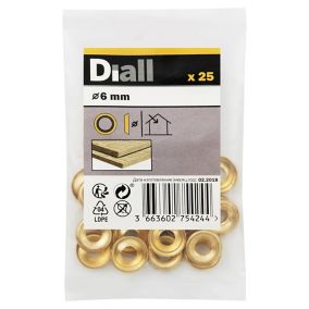 Diall M6 Brass Screw cup Washer, (Dia)6mm, Pack of 25